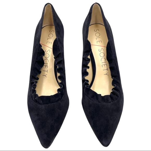 NEW - Sole Society Danla Ruffle Pump 100% Suede Suede sole size 6.5 - Picture 5 of 10